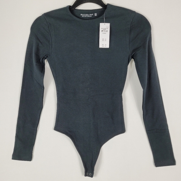 Abercrombie & Fitch Soft AF Bodysuit Black Size XXS MSRP $50 New With Tags - Picture 1 of 6